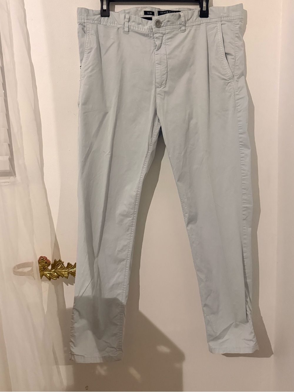 Denim & Flower Slim Chinos in Light Gray